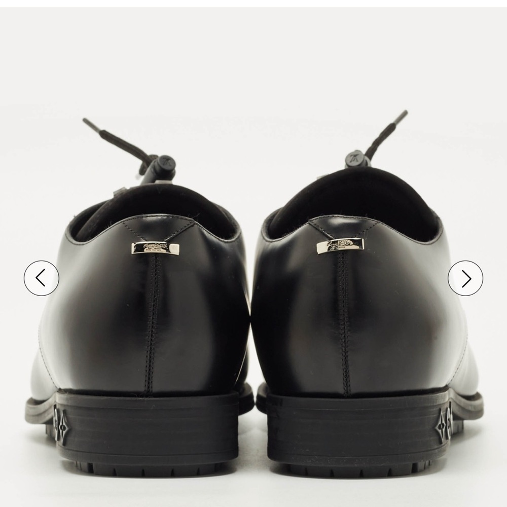 AUTHENTIC Louis Vuitton Black Leather Oxfords Sz 9.5 - Picture 5 of 10